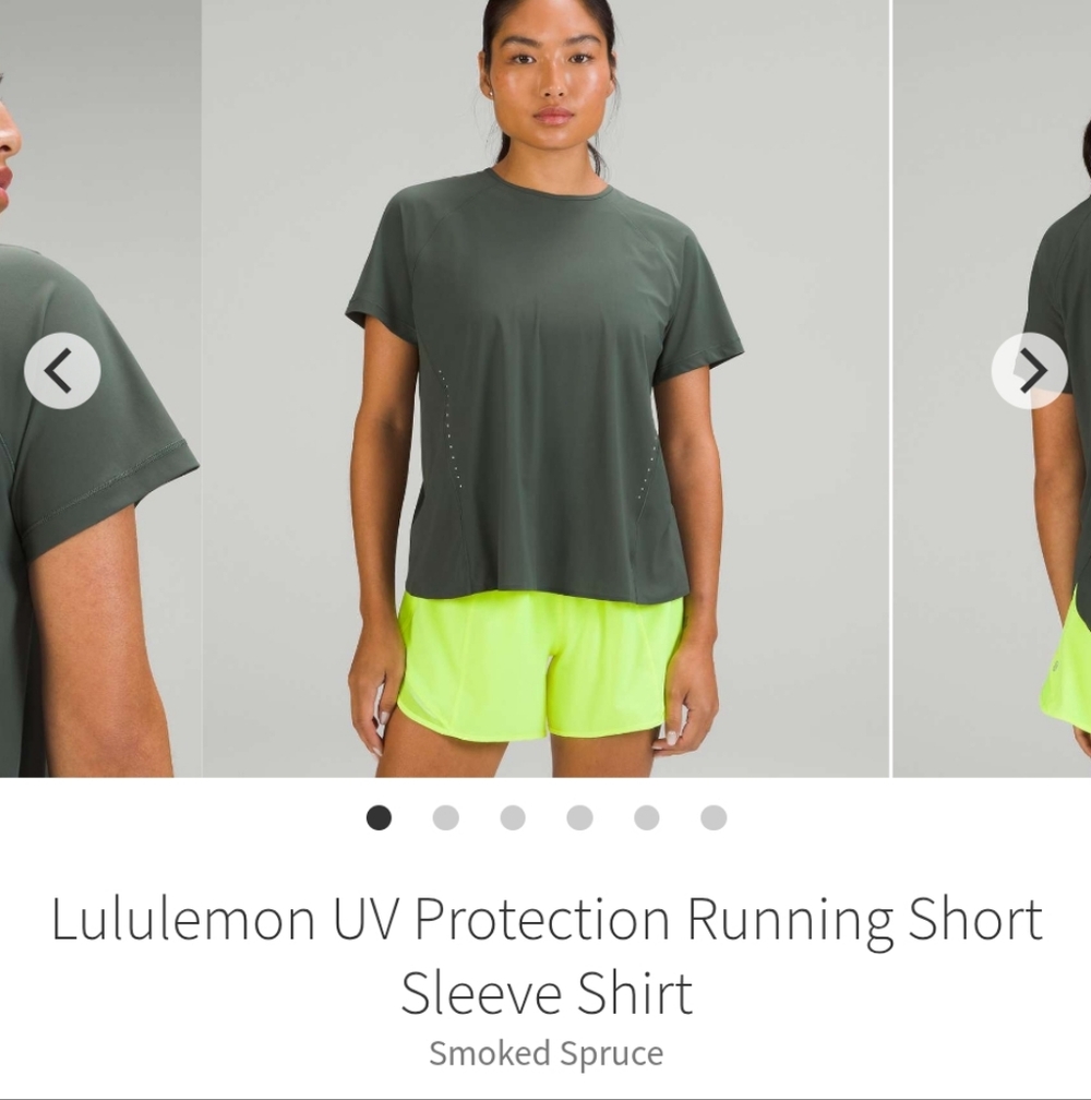 Lululemon NWT UV protection running shirt short sleeve Smoked Spruce size 10